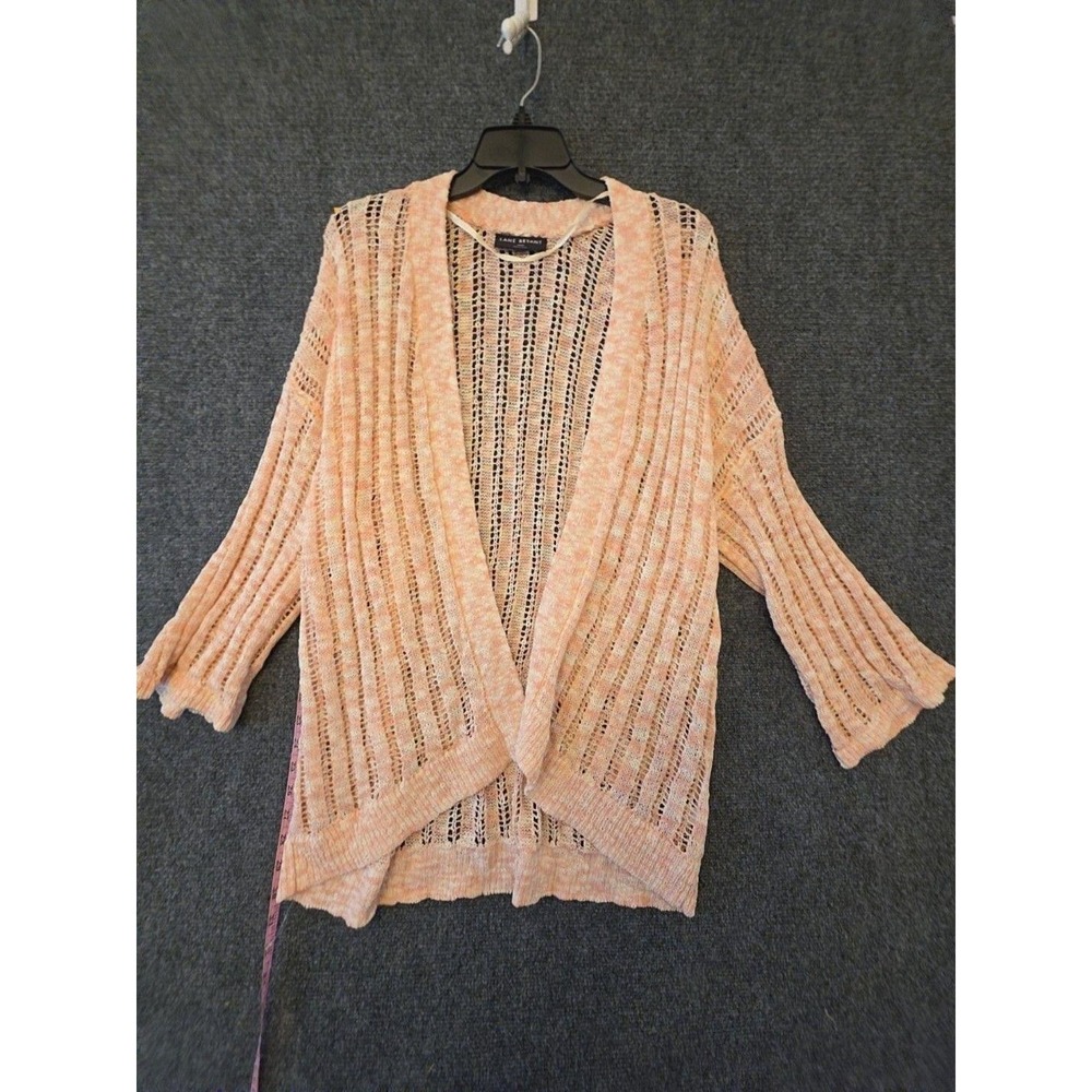 Lane Bryant Cardigan Sweater Womens 18/20 Pink Open Knit Bell Sleeve Lightweight